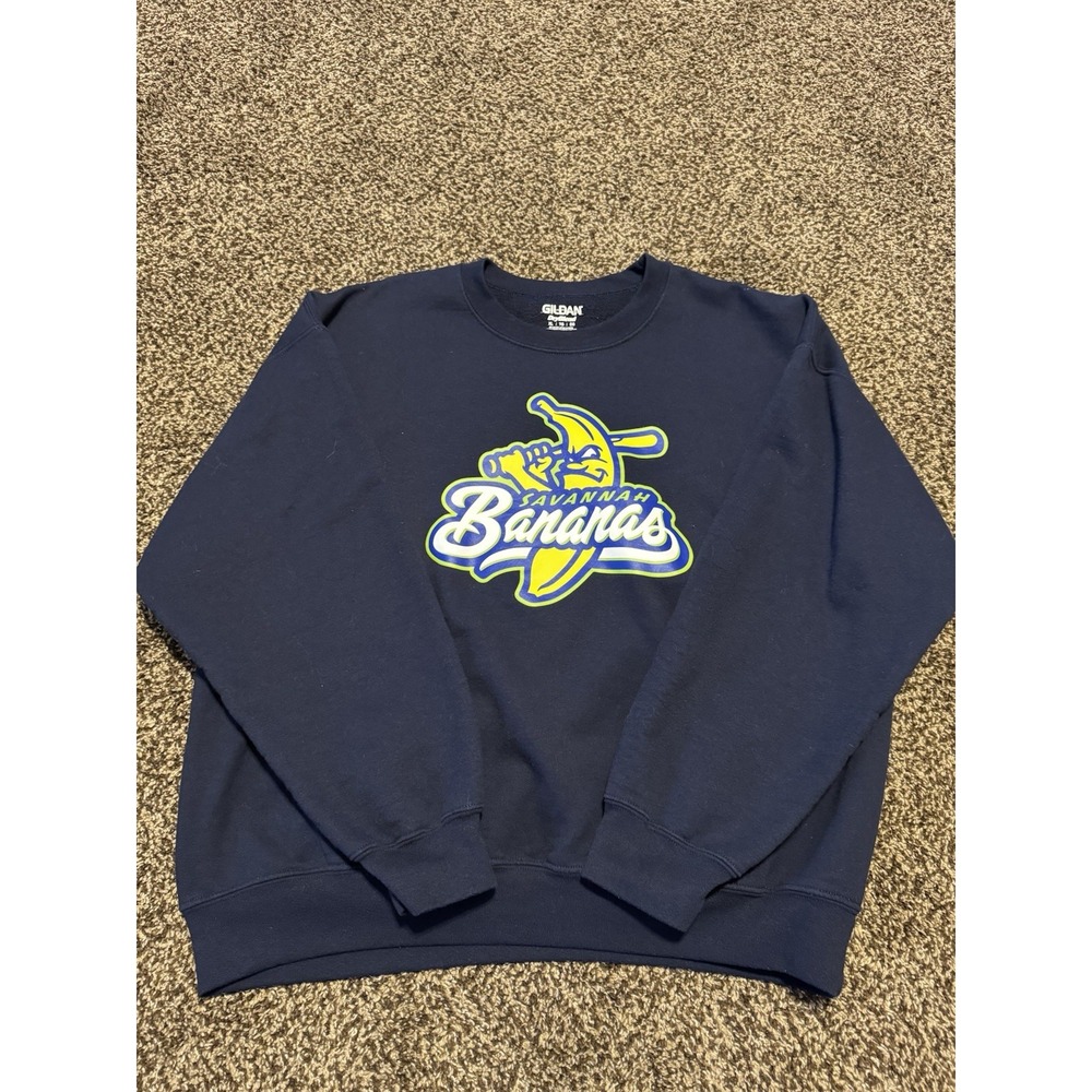 Savanah Bananas Navy Blue Sweatshirt XL Baseball Fan Team Sports